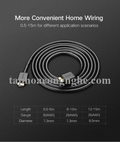 Ugreen 10113 25M màu Đen Cáp tín hiệu HDMI chuẩn 1.4 hỗ trợ phân giải 4K * 2K HD104 30010113